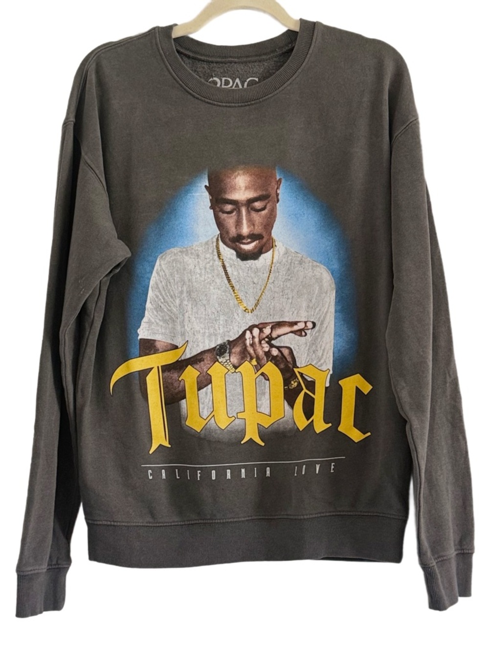 Tupac Graphic Crewneck Sweatshirt - Charcoal Medium